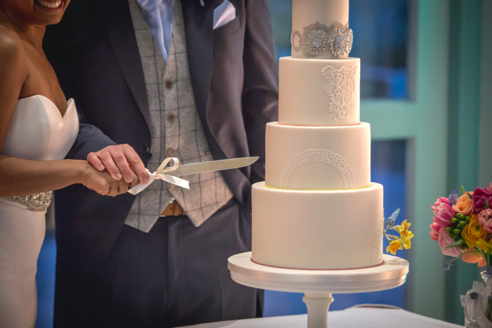 cutting the cake