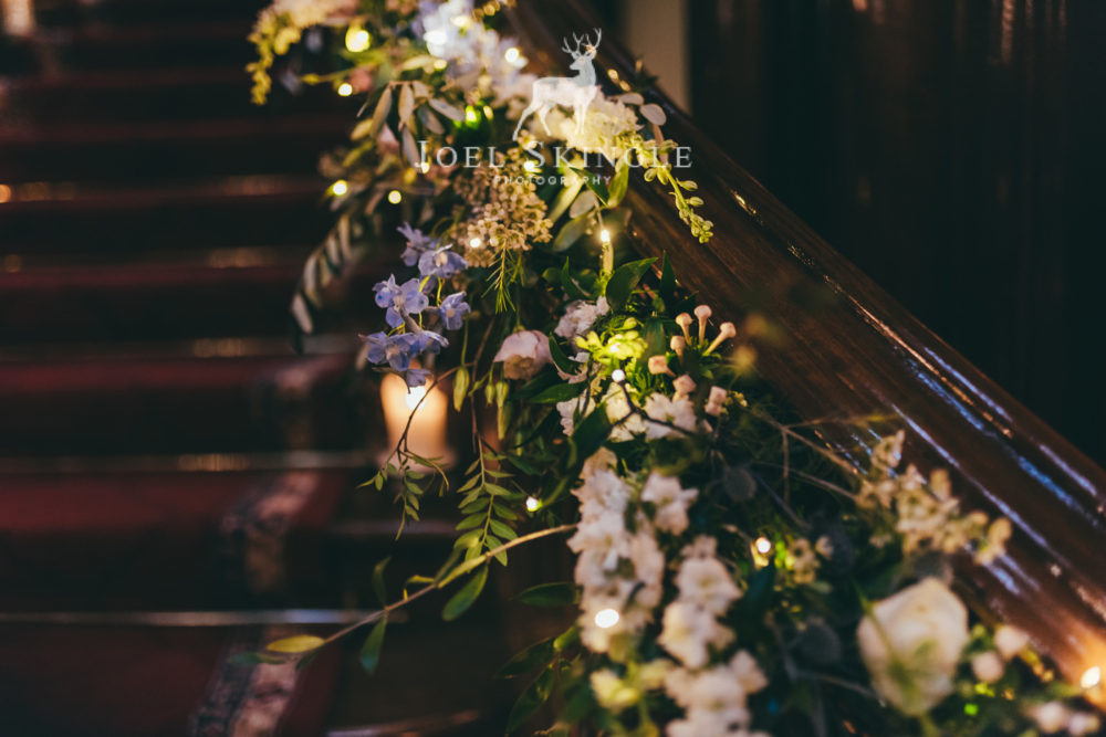 Staircase flowers by Twisted Willow Floristry