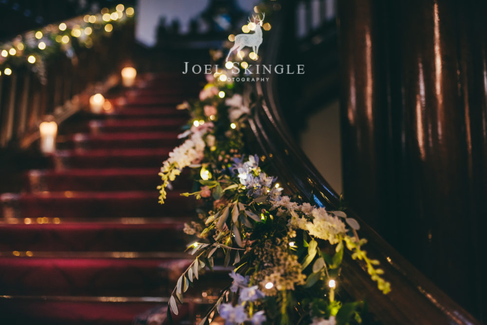 Staircase florals by Twisted Willow Floristry