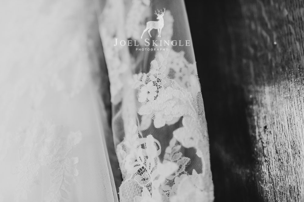 Wedding dress lace close up