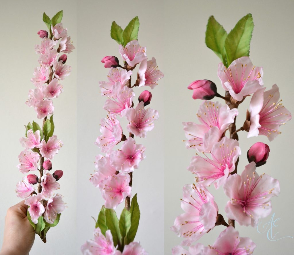 Peach Blossom branch sugar peach blossom and foliage branch