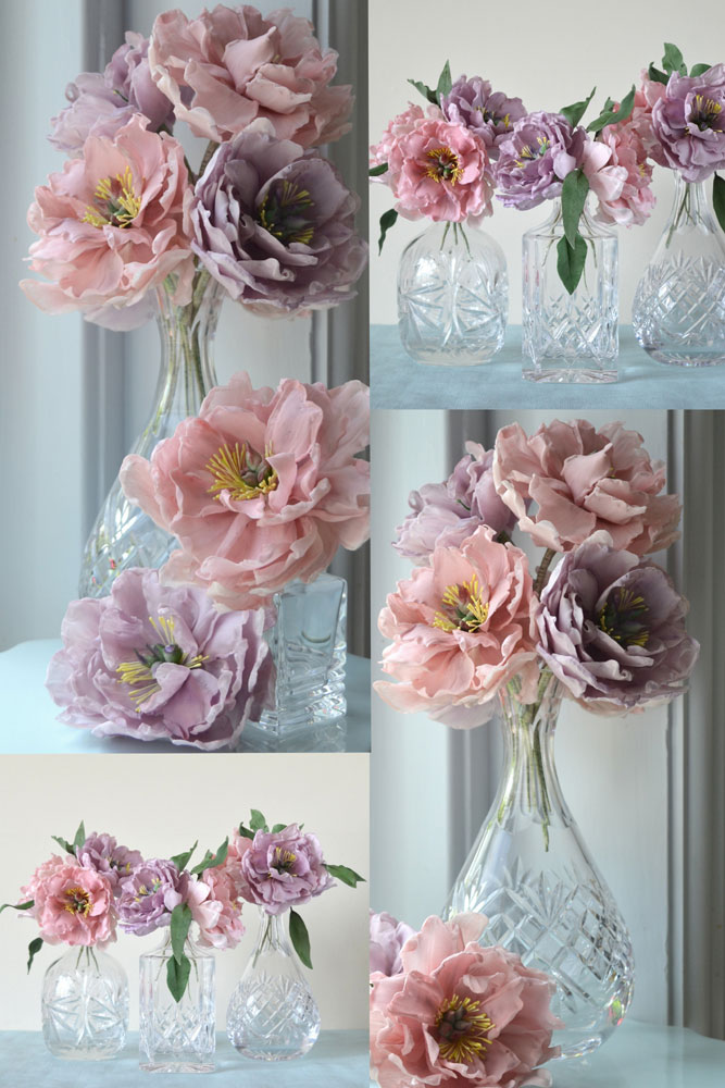 Pink and lilac peonies pink and lilac sugar peonies