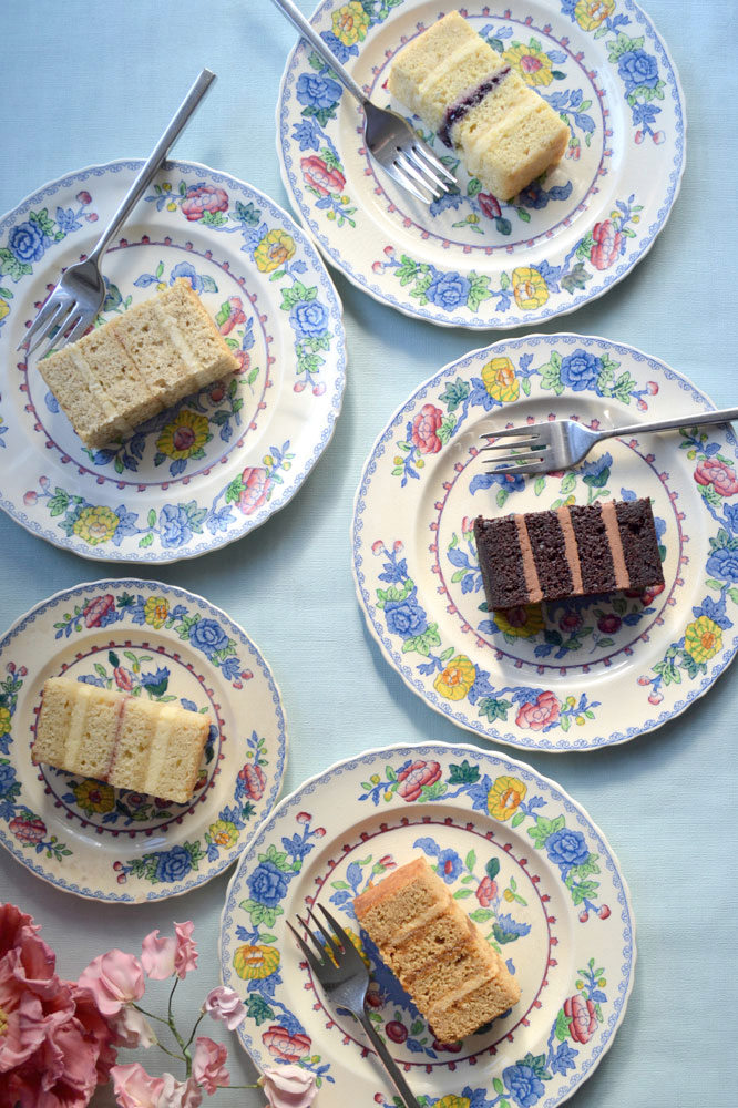 vegan weddig cake slices