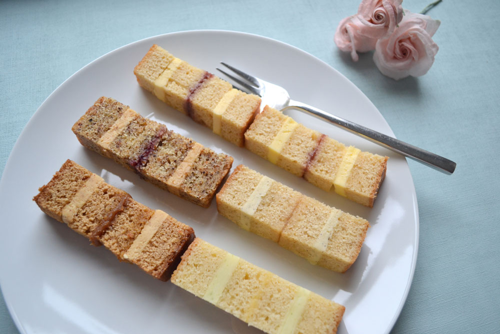 Wedding cake sample slices