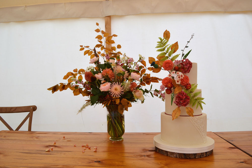 autumnal fresh florals and vibrant sugar floral favourite wedding cakes of 2022