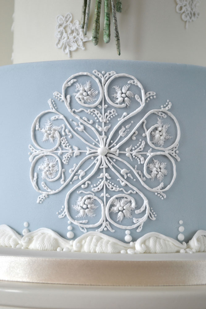 decorative plasterwork inspired royal icing piping