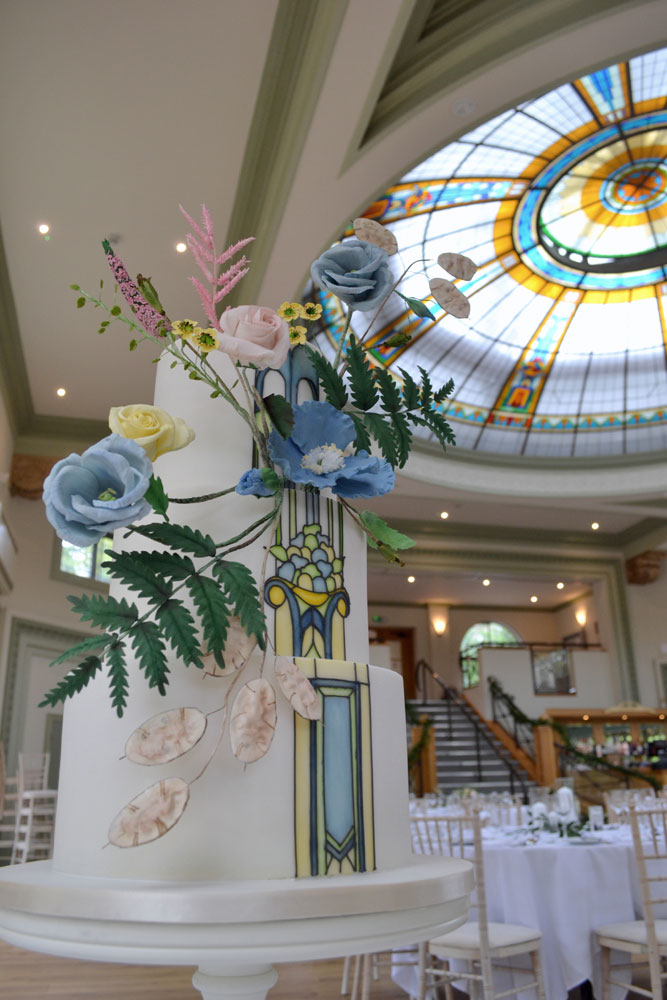 Stained glass inspired wedding cake the sun pavilion