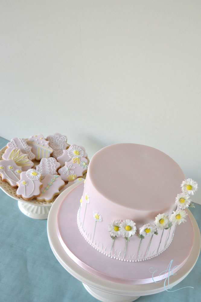 Daisy cake and biscuits